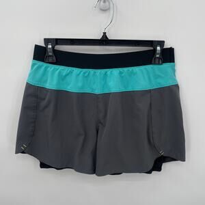 TITLE NINE Gray Teal Nimblene Active Shorts // M